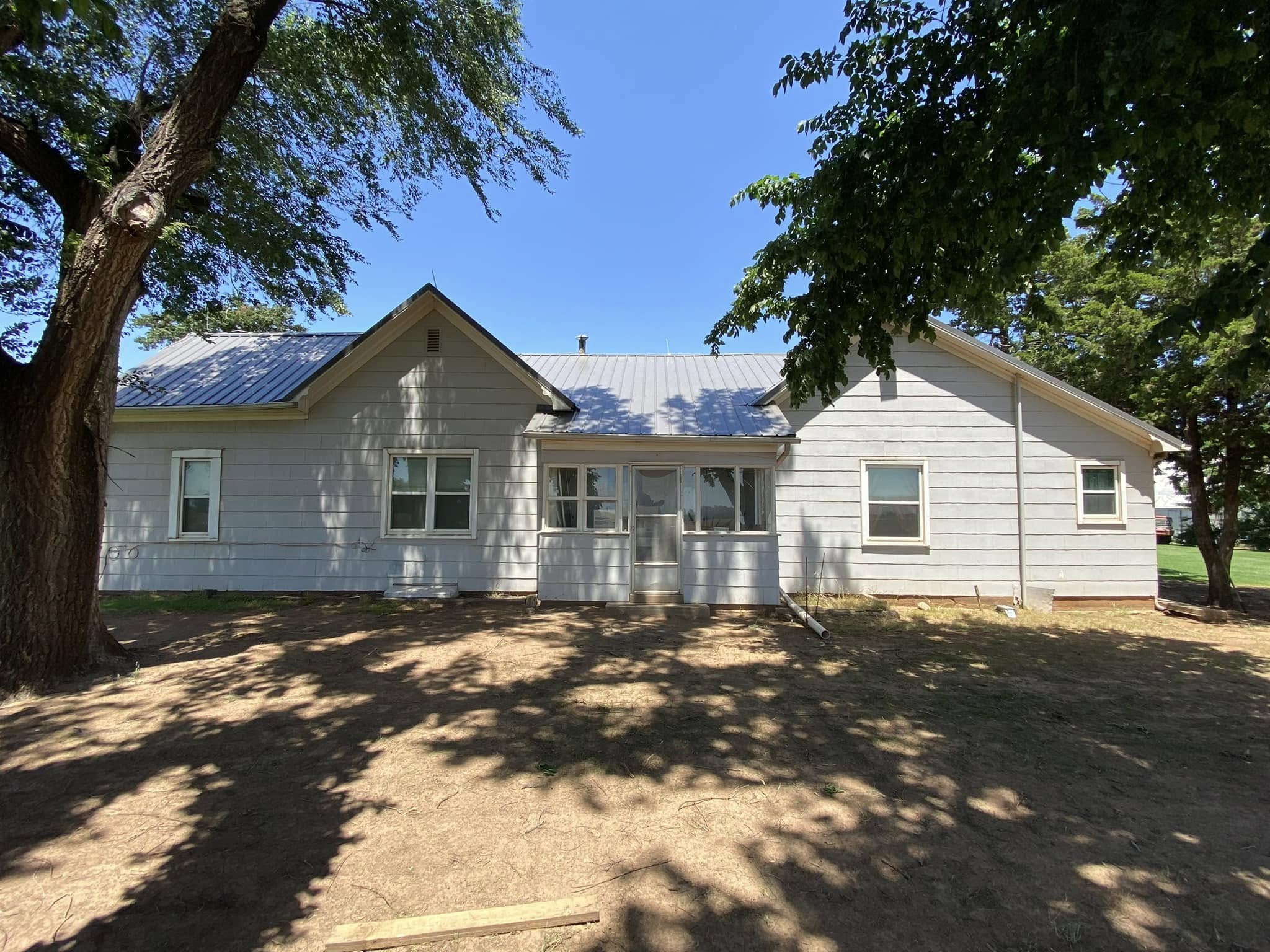 Aerial view of shingled roofs